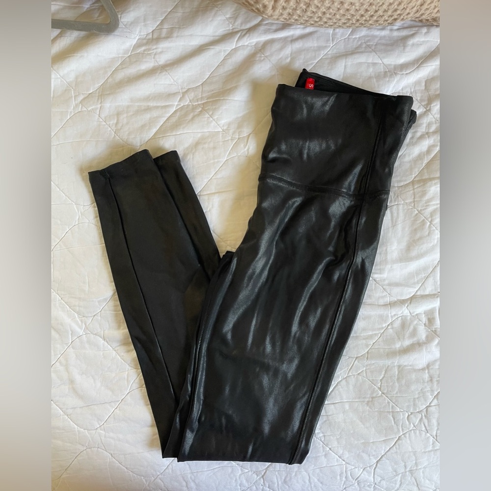Spanx Black Faux Leather Leggings